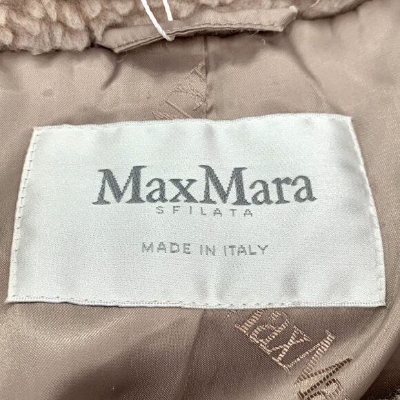 Maxmara S-Class Teddy Alpaca Double-Breasted Coat With Lapel Collar Size S Made - Picture 2 of 7